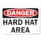 Signmission OSHA Danger Decal, Hard Hat Area, 10in X 7in Decal, 7" H, 10" W, Landscape, Hard Hat Area OS-DS-D-710-L-19382 - alternate 1
